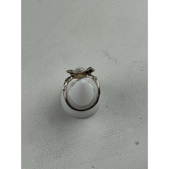 Hagit Gorali Israel Sterling Silver Ring Real Pearl Flower Size 7 - Picture 11 of 11